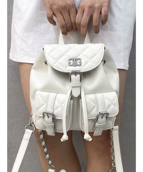 GYDA(ジェイダ)の「4WAYポケットミニリュックBAG(バックパック/リュック・レディース・オフホワイト/ブラック・FREE)」の2枚目の写真