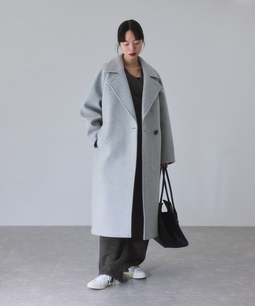 ADAM ET ROPE'(アダムエロペ)の「LINEAPIU ヤクMIXリラックスパンツ(その他パンツ・レディース・ベージュ/チャコールグレー・36/38)」の7枚目の写真