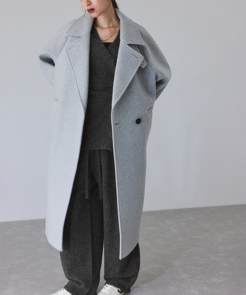 ADAM ET ROPE'(アダムエロペ)の「LINEAPIU ヤクMIXリラックスパンツ(その他パンツ・レディース・ベージュ/チャコールグレー・36/38)」の9枚目の写真