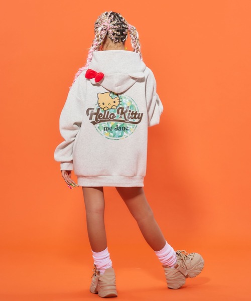 ♡MARS× My Melody コラボ パーカーセットアップ♡ Princess Melody】りぼん付き半袖ショートパーカー - ブラック size-F