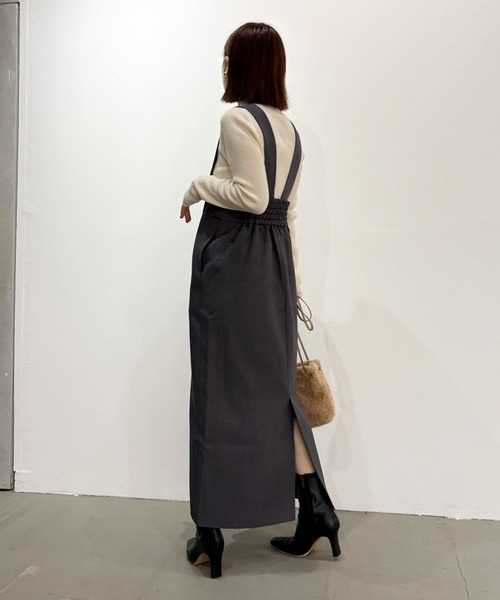 BAYFLOW（ベイフロー）の「【低身長caho146cmさんプロデュース】ジャンスカ（ジャンパースカート・レディース・グレー/ベージュ・FREE）」の10枚目の写真
