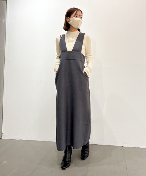 BAYFLOW（ベイフロー）の「【低身長caho146cmさんプロデュース】ジャンスカ（ジャンパースカート・レディース・グレー/ベージュ・FREE）」の11枚目の写真