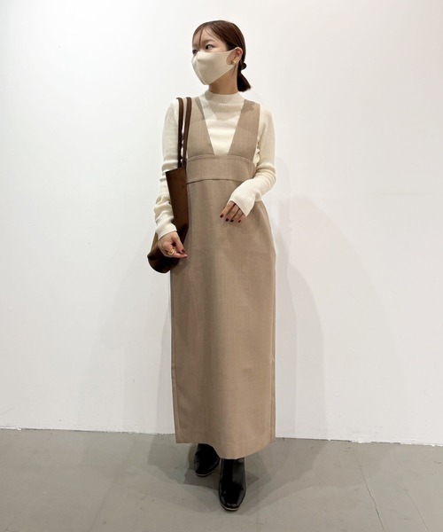 BAYFLOW（ベイフロー）の「【低身長caho146cmさんプロデュース】ジャンスカ（ジャンパースカート・レディース・グレー/ベージュ・FREE）」の12枚目の写真