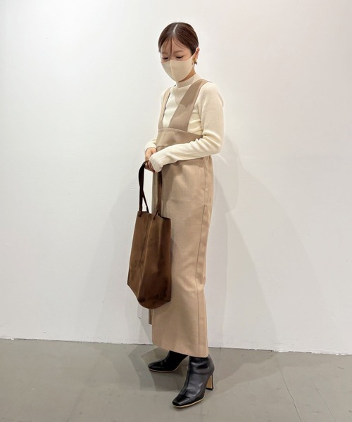 BAYFLOW（ベイフロー）の「【低身長caho146cmさんプロデュース】ジャンスカ（ジャンパースカート・レディース・グレー/ベージュ・FREE）」の14枚目の写真