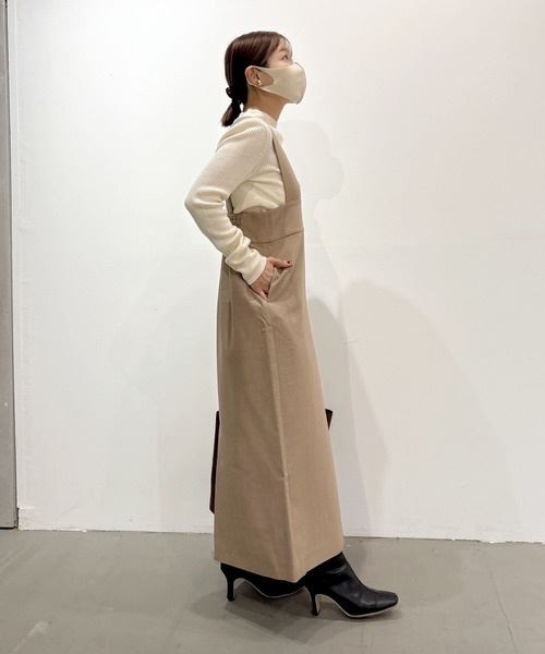 BAYFLOW（ベイフロー）の「【低身長caho146cmさんプロデュース】ジャンスカ（ジャンパースカート・レディース・グレー/ベージュ・FREE）」の17枚目の写真