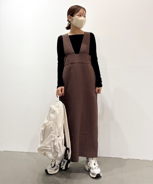 BAYFLOW（ベイフロー）の「【低身長caho146cmさんプロデュース】ジャンスカ（ジャンパースカート・レディース・グレー/ベージュ・FREE）」の21枚目の写真