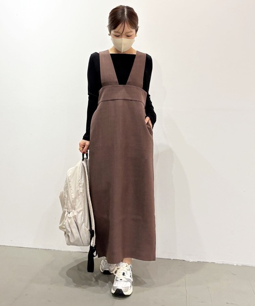 BAYFLOW（ベイフロー）の「【低身長caho146cmさんプロデュース】ジャンスカ（ジャンパースカート・レディース・グレー/ベージュ・FREE）」の19枚目の写真