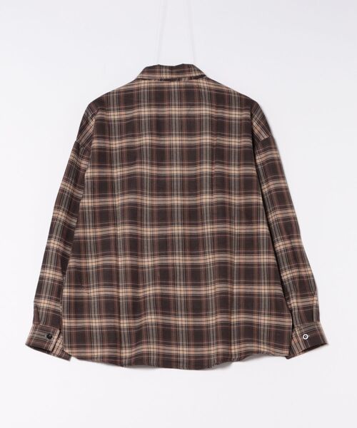 LAUTRE COTE(ロウトレコウト)の「チェックオーバーシャツ(シャツ/ブラウス・レディース・ネイビー/ブラウン・MEDIUM/LARGE/X-LARGE)」の12枚目の写真