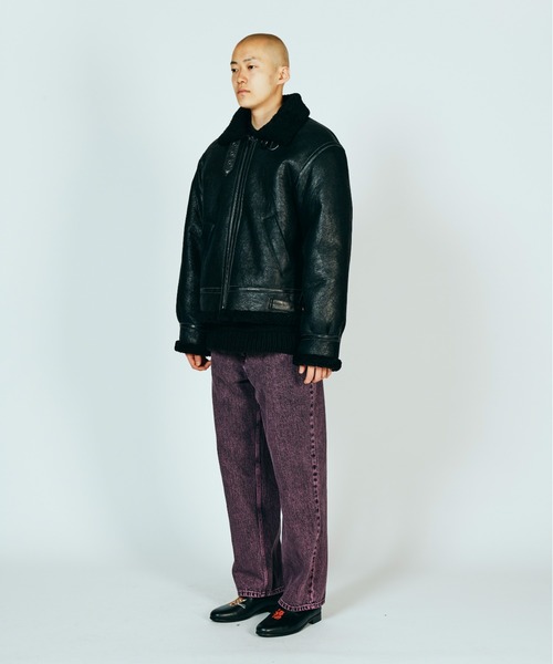 made in standard (メイドインスタンダード)の「M!LK 佐野勇斗着用 Butter Vol.3号掲載 MADE IN STANDARD メイドインスタンダード / B-3 FLIGHT JACKET(ムートンコート・メンズ・ブラック・MEDIUM/LARGE)」の4枚目の写真
