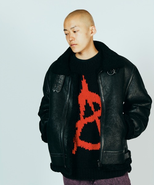 made in standard (メイドインスタンダード)の「M!LK 佐野勇斗着用 Butter Vol.3号掲載 MADE IN STANDARD メイドインスタンダード / B-3 FLIGHT JACKET(ムートンコート・メンズ・ブラック・MEDIUM/LARGE)」の11枚目の写真