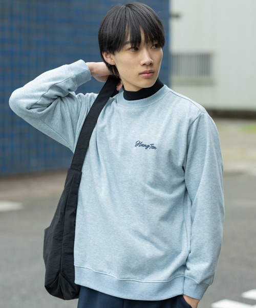 HANGTEN(ハンテン)の「【HANGTEN/ハンテン】起毛バックプリントトレーナー/スウェット 長袖 ユニセックス ロゴ カジュアル ストリート 古着風 ヴィンテージ 90s アメカジ サーフ(スウェット・メンズ・ブラック/サックスブルー・LARGE/X-LARGE/MEDIUM)」の1枚目の写真