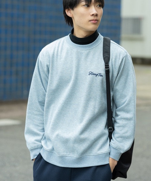 HANGTEN(ハンテン)の「【HANGTEN/ハンテン】起毛バックプリントトレーナー/スウェット 長袖 ユニセックス ロゴ カジュアル ストリート 古着風 ヴィンテージ 90s アメカジ サーフ(スウェット・メンズ・ブラック/サックスブルー・LARGE/X-LARGE/MEDIUM)」の10枚目の写真