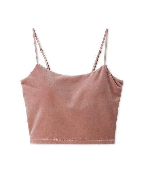FRAY I.D（フレイアイディー）の「ベロアカップインクロップドキャミソール（キャミソール・レディース・ピンク/ボルドー/ブラック・F）」の2枚目の写真