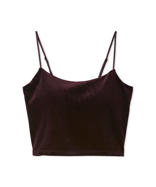 FRAY I.D（フレイアイディー）の「ベロアカップインクロップドキャミソール（キャミソール・レディース・ピンク/ボルドー/ブラック・F）」の4枚目の写真