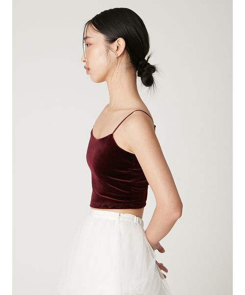 FRAY I.D（フレイアイディー）の「ベロアカップインクロップドキャミソール（キャミソール・レディース・ピンク/ボルドー/ブラック・F）」の12枚目の写真