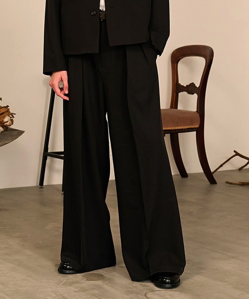 Forte(フォルテ)(フォルテ)の「Riveted Baggy Slacks/リベットバギースラックス/セットアップ着用可能(スラックス・メンズ・ブラック/ブラウン/グレー・SMALL/MEDIUM/LARGE)」の2枚目の写真