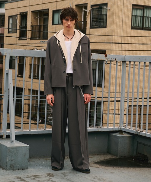 Forte(フォルテ)(フォルテ)の「Riveted Baggy Slacks/リベットバギースラックス/セットアップ着用可能(スラックス・メンズ・ブラック/ブラウン/グレー・SMALL/MEDIUM/LARGE)」の9枚目の写真