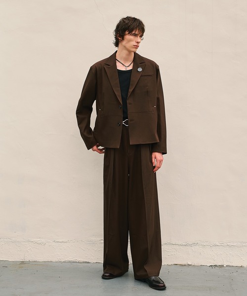 Forte(フォルテ)(フォルテ)の「Riveted Baggy Slacks/リベットバギースラックス/セットアップ着用可能(スラックス・メンズ・ブラック/ブラウン/グレー・SMALL/MEDIUM/LARGE)」の11枚目の写真