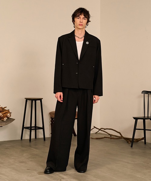 Forte(フォルテ)(フォルテ)の「Riveted Baggy Slacks/リベットバギースラックス/セットアップ着用可能(スラックス・メンズ・ブラック/ブラウン/グレー・SMALL/MEDIUM/LARGE)」の15枚目の写真