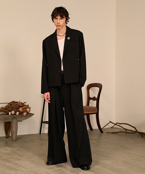 Riveted Baggy Slacks/リベットバギースラックス/セットアップ着用可能