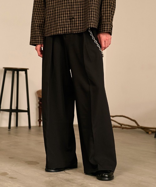 Forte(フォルテ)(フォルテ)の「Riveted Baggy Slacks/リベットバギースラックス/セットアップ着用可能(スラックス・メンズ・ブラック/ブラウン/グレー・SMALL/MEDIUM/LARGE)」の5枚目の写真