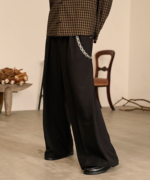 Forte(フォルテ)(フォルテ)の「Riveted Baggy Slacks/リベットバギースラックス/セットアップ着用可能(スラックス・メンズ・ブラック/ブラウン/グレー・SMALL/MEDIUM/LARGE)」の12枚目の写真