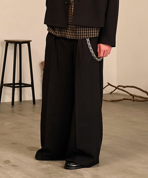 Forte(フォルテ)(フォルテ)の「Riveted Baggy Slacks/リベットバギースラックス/セットアップ着用可能(スラックス・メンズ・ブラック/ブラウン/グレー・SMALL/MEDIUM/LARGE)」の14枚目の写真