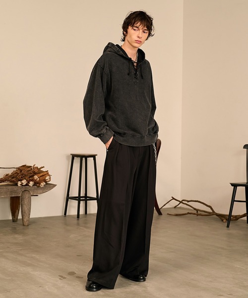 Forte(フォルテ)(フォルテ)の「Riveted Baggy Slacks/リベットバギースラックス/セットアップ着用可能(スラックス・メンズ・ブラック/ブラウン/グレー・SMALL/MEDIUM/LARGE)」の17枚目の写真