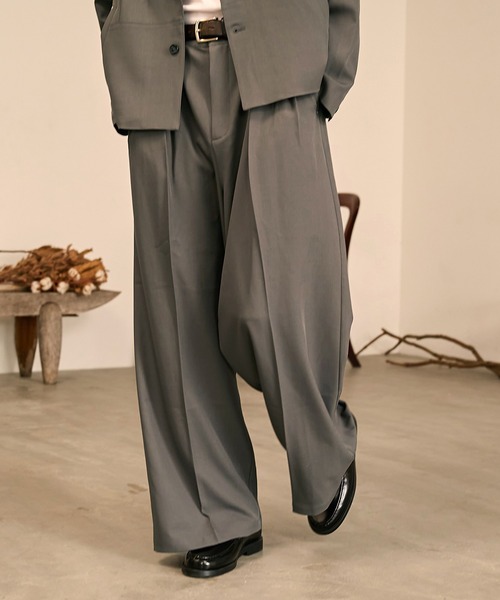 Forte(フォルテ)(フォルテ)の「Riveted Baggy Slacks/リベットバギースラックス/セットアップ着用可能(スラックス・メンズ・ブラック/ブラウン/グレー・SMALL/MEDIUM/LARGE)」の8枚目の写真