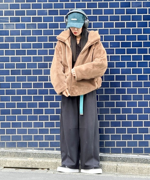 MODE NORM CORE] ベルベットファーフードブルゾン