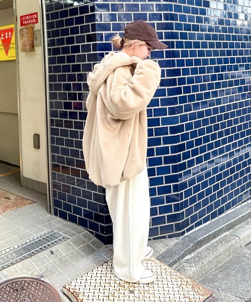 MODE NORM CORE] ベルベットファーフードブルゾン（ブルゾン）｜niko