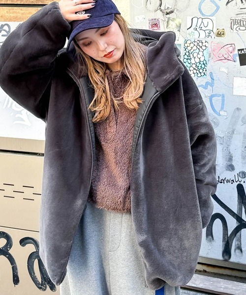 MODE NORM CORE] ベルベットファーフードブルゾン（ブルゾン）｜niko