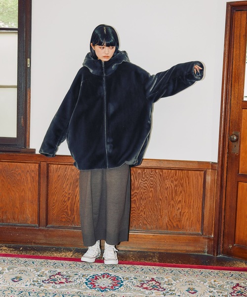 [MODE NORM CORE] ベルベットファーフードブルゾン MODE NORM CORE] ベルベットファーフードブルゾン（ブルゾン）｜niko