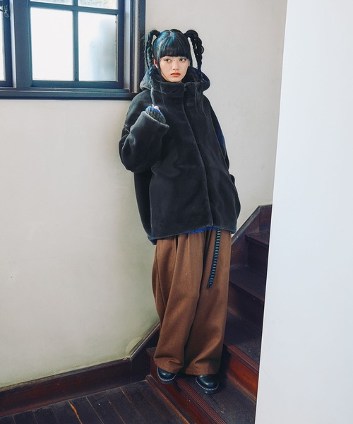 MODE NORM CORE] ベルベットファーフードブルゾン（ブルゾン）｜niko