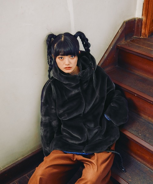 MODE NORM CORE] ベルベットファーフードブルゾン（ブルゾン）｜niko