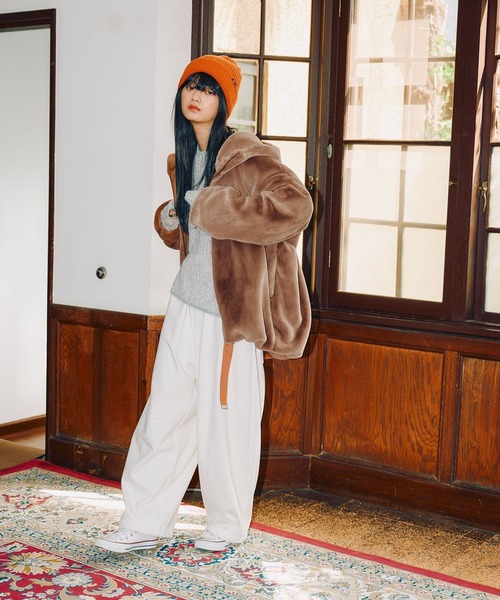 MODE NORM CORE] ベルベットファーフードブルゾン（ブルゾン）｜niko