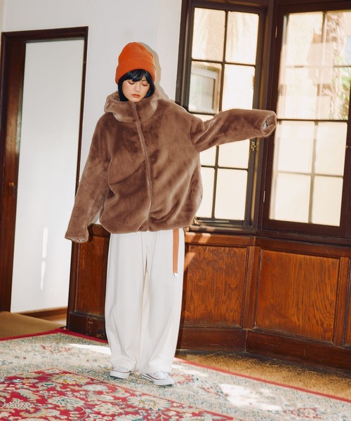 MODE NORM CORE] ベルベットファーフードブルゾン（ブルゾン）｜niko