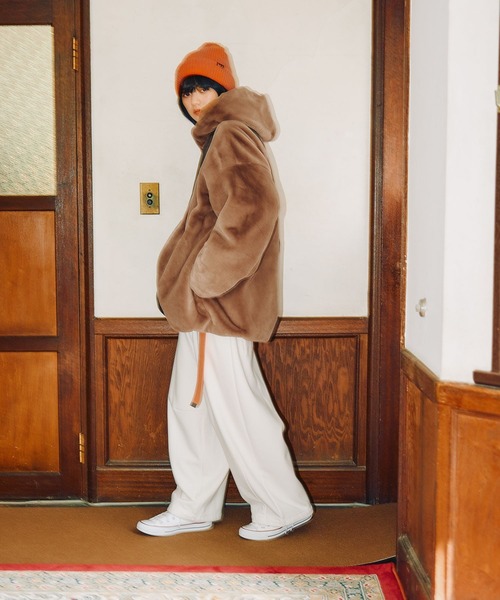 MODE NORM CORE] ベルベットファーフードブルゾン（ブルゾン）｜niko