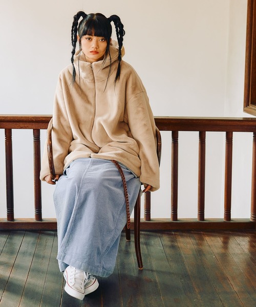 MODE NORM CORE] ベルベットファーフードブルゾン（ブルゾン）｜niko