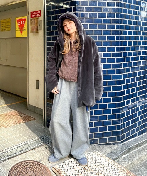 MODE NORM CORE] ベルベットファーフードブルゾン（ブルゾン）｜niko