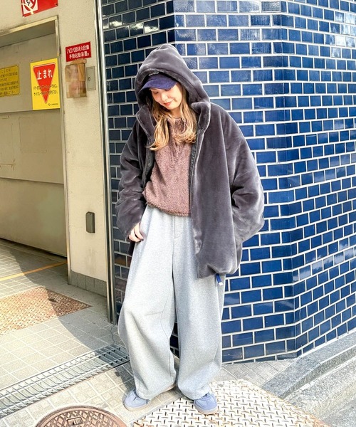 MODE NORM CORE] ベルベットファーフードブルゾン（ブルゾン）｜niko