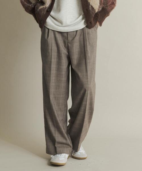 SENSE OF PLACE by URBAN RESEARCH(センスオブプレイスバイアーバンリサーチ)の「グレンチェックタックワイドスラックス(スラックス・メンズ・グリーン/ブラウン・MEDIUM/LARGE)」の21枚目の写真