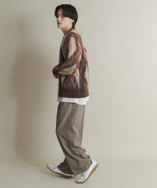 SENSE OF PLACE by URBAN RESEARCH(センスオブプレイスバイアーバンリサーチ)の「グレンチェックタックワイドスラックス(スラックス・メンズ・グリーン/ブラウン・MEDIUM/LARGE)」の16枚目の写真