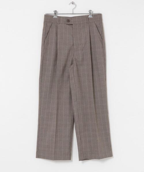 SENSE OF PLACE by URBAN RESEARCH(センスオブプレイスバイアーバンリサーチ)の「グレンチェックタックワイドスラックス(スラックス・メンズ・グリーン/ブラウン・MEDIUM/LARGE)」の15枚目の写真