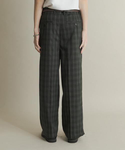 SENSE OF PLACE by URBAN RESEARCH(センスオブプレイスバイアーバンリサーチ)の「グレンチェックタックワイドスラックス(スラックス・メンズ・グリーン/ブラウン・MEDIUM/LARGE)」の5枚目の写真