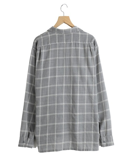 REMI RELIEF NAVY LABEL（レミレリーフネイビーレーベル）の「REMI RELIEF NAVY LABEL / レミレリーフ ネイビーレーベル：ビエラチェックオープンカラーSH：RN29373079AK[STD]（シャツ/ブラウス・メンズ・グレー・S/L/M）」の2枚目の写真