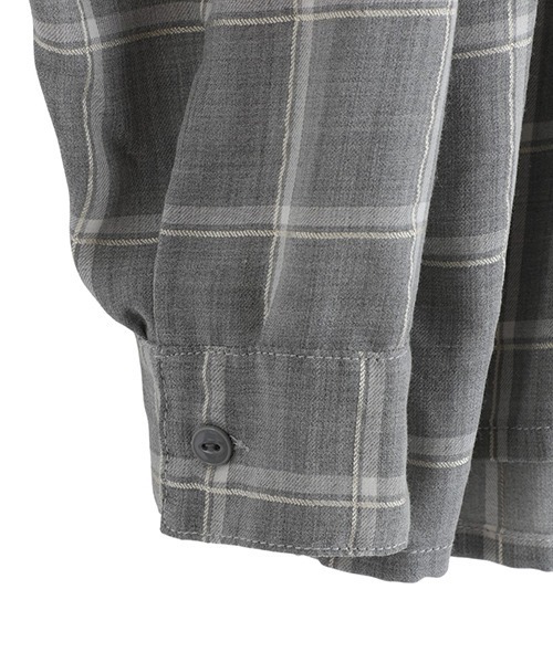 REMI RELIEF NAVY LABEL（レミレリーフネイビーレーベル）の「REMI RELIEF NAVY LABEL / レミレリーフ ネイビーレーベル：ビエラチェックオープンカラーSH：RN29373079AK[STD]（シャツ/ブラウス・メンズ・グレー・S/L/M）」の4枚目の写真