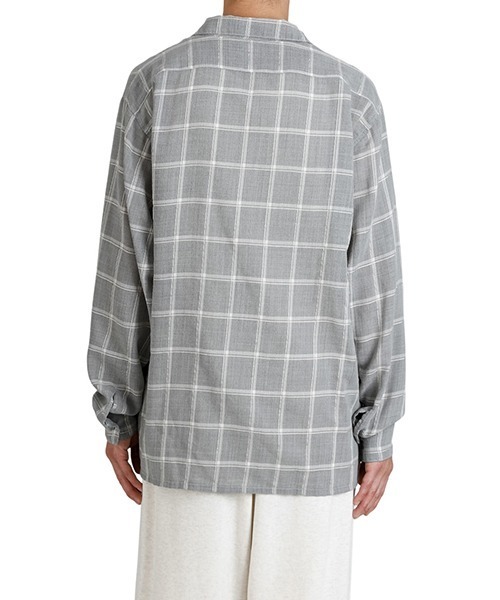 REMI RELIEF NAVY LABEL（レミレリーフネイビーレーベル）の「REMI RELIEF NAVY LABEL / レミレリーフ ネイビーレーベル：ビエラチェックオープンカラーSH：RN29373079AK[STD]（シャツ/ブラウス・メンズ・グレー・S/L/M）」の9枚目の写真