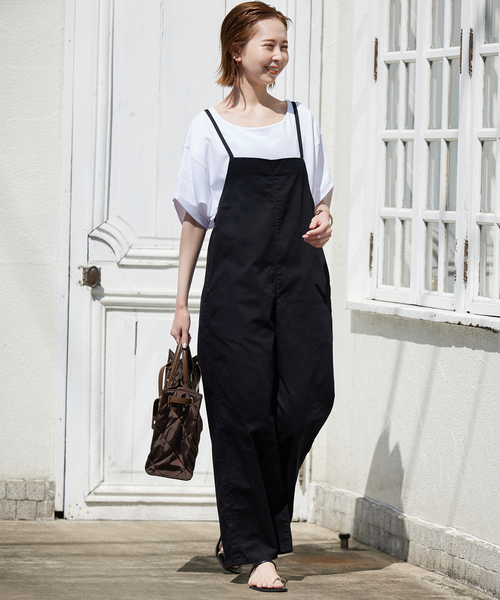 Lee(リー)の「《WEB限定/追加2》LEE /リー SLOBE別注 キャミソールサロペット(サロペット/オーバーオール・レディース・ブラック・FREE)」の2枚目の写真