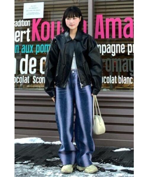 AVANDRESS（アバンドレス ）の「Vertical Line Buckle Denim Pants PURPLE（デニムパンツ・レディース・その他・MEDIUM/LARGE/SMALL）」の6枚目の写真